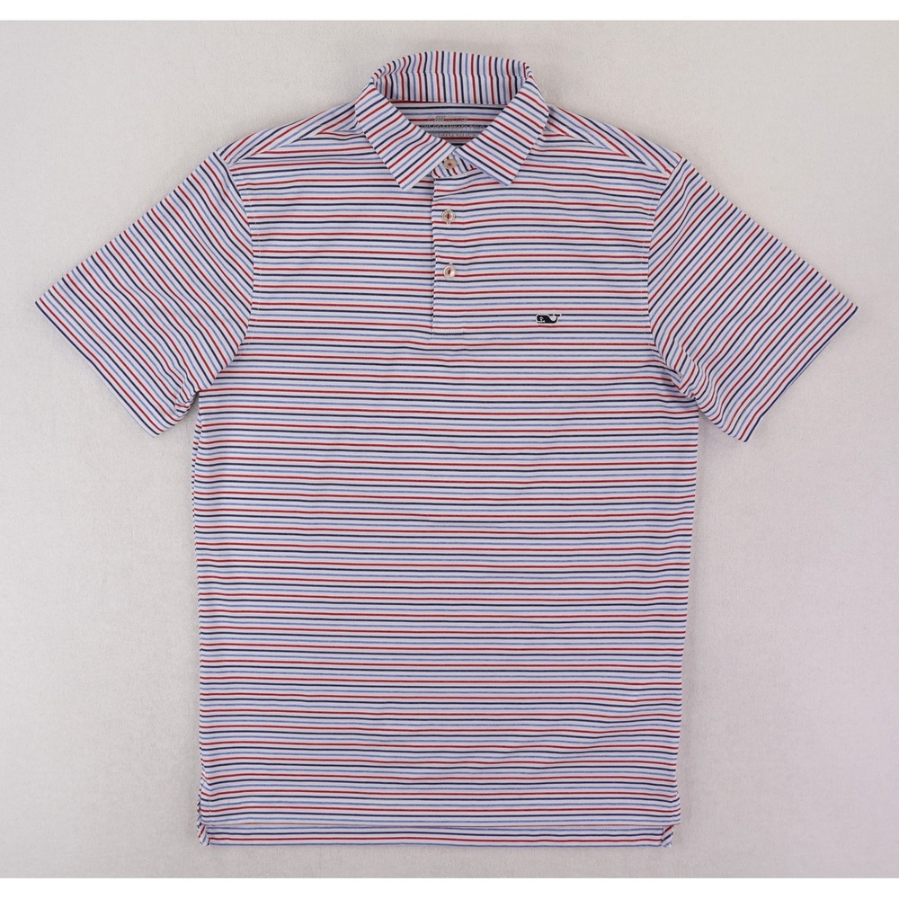 Vineyard Vines Sankaty Polo Mens XS Multicolor Striped Golf Performance 1G010159